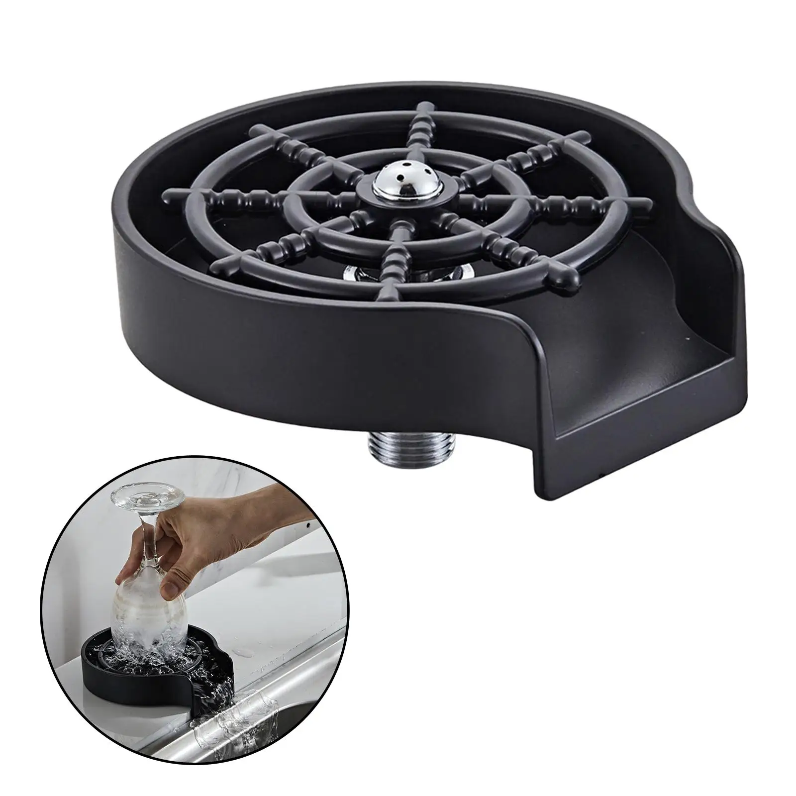 Metal Kitchen Sink Faucet Cup Rinser Automatic Cup Washer for Home
