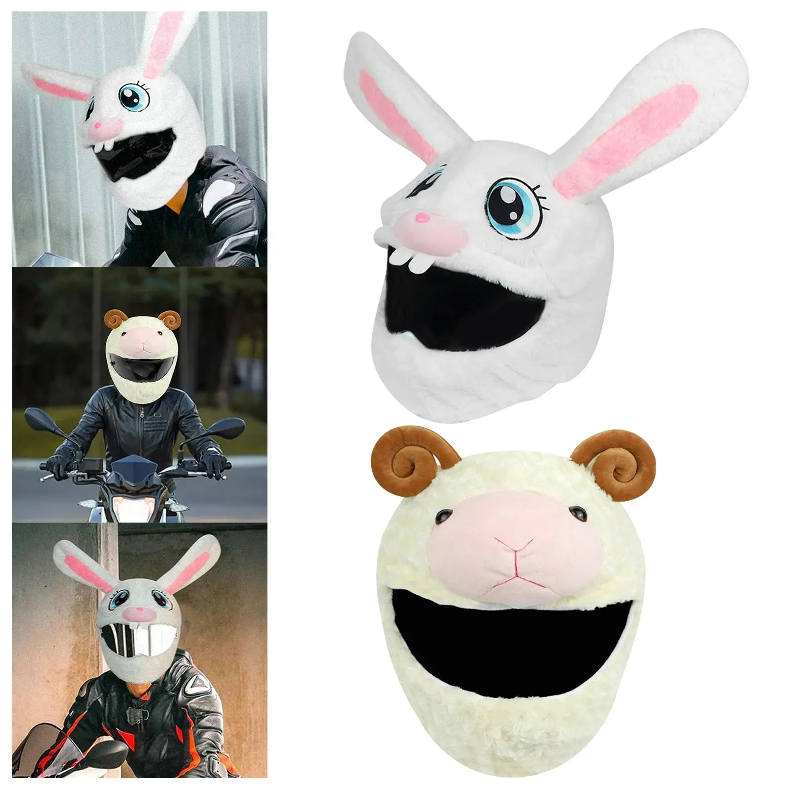 Cover Sleeve for Full Faces Motorbike Plush Funny Cover