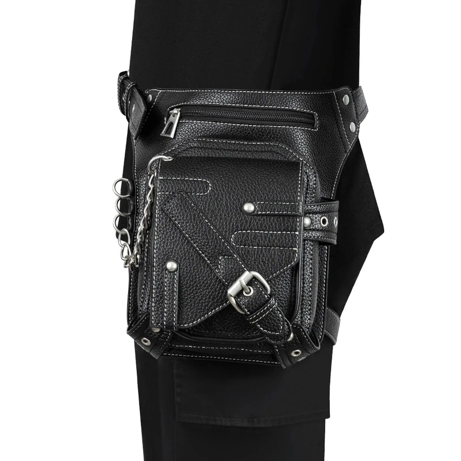 PU Leather Steampunk Waist Bag Fanny Pack Thigh Leg Hip Holster Outdoors Multifunctional Casual Climbing Shoulder Messenger Bags