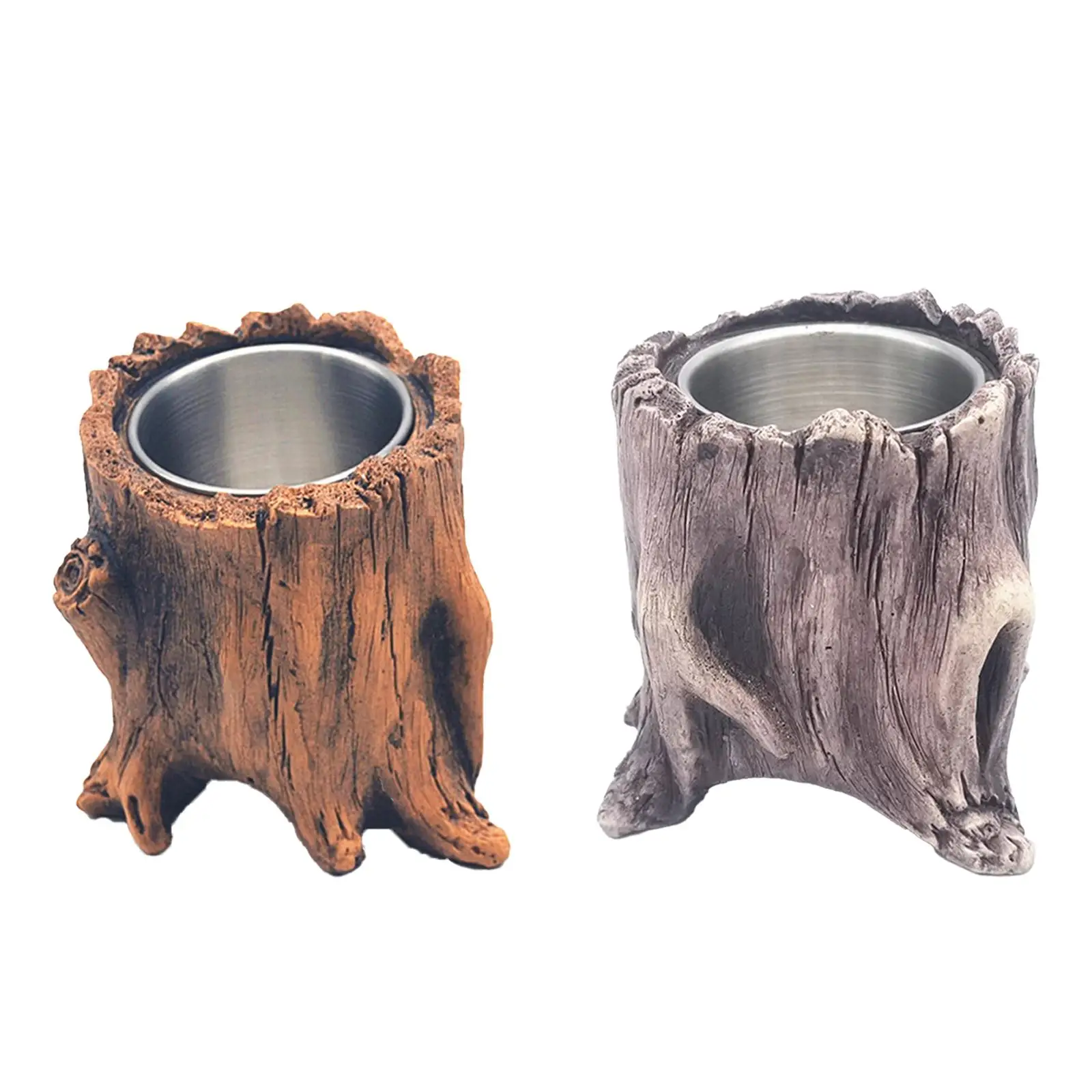 Tabletop Fireplace Tree Stump Warming Holder Winter Burner Warm Fire Bowls for Balconies Gardens Verandas Bathroom Living Room