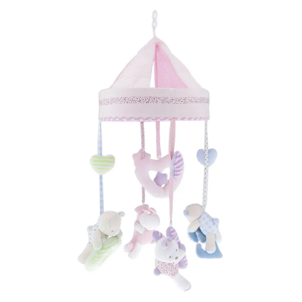 Music Rotating Bed Bell Toys Newborn Comfort Toy Baby Bed Bell Bear Rabbit