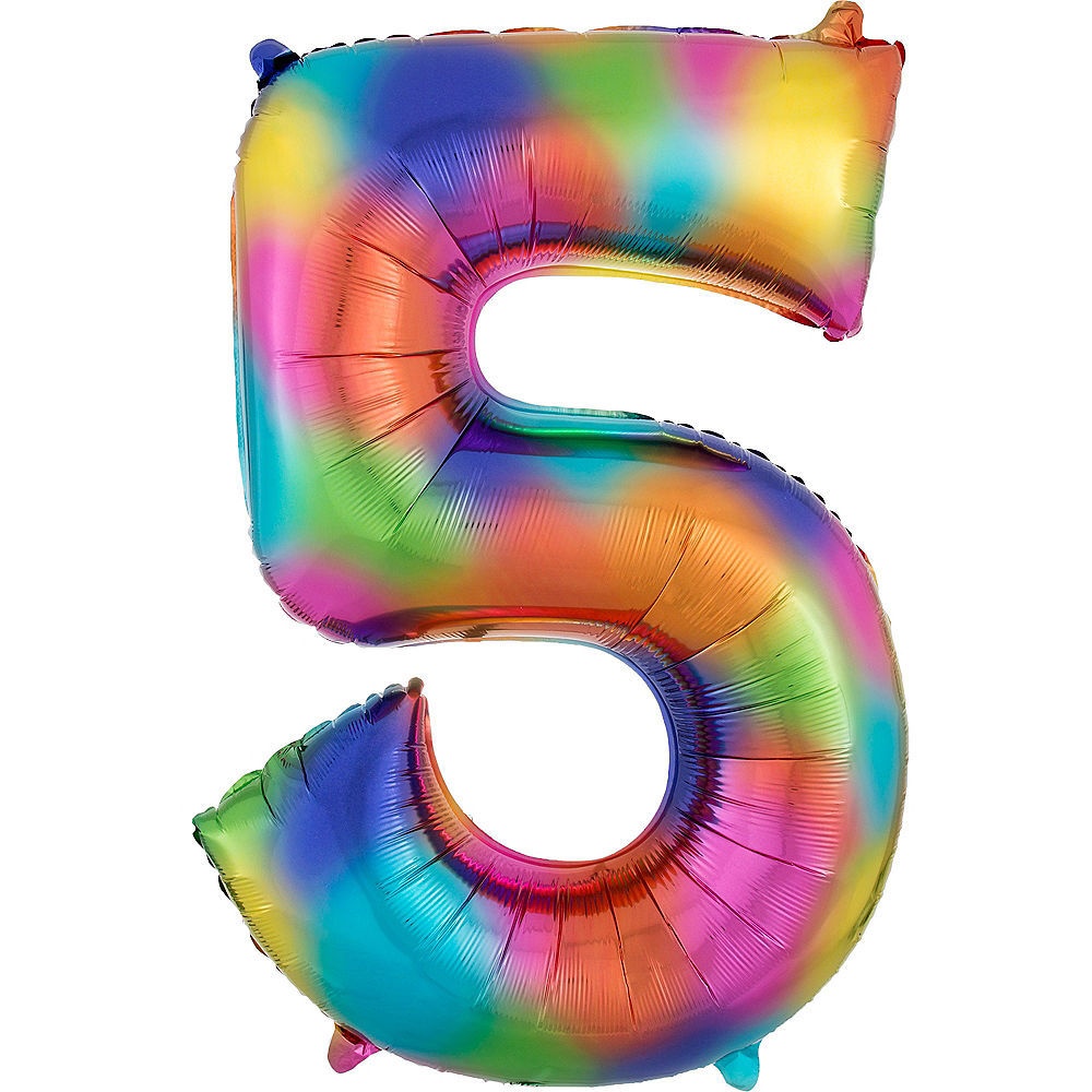 New 40-inch Rainbow Color Large Digital Aluminum Balloon Digital Balloon Birthday Party Decoration Layout Balloon