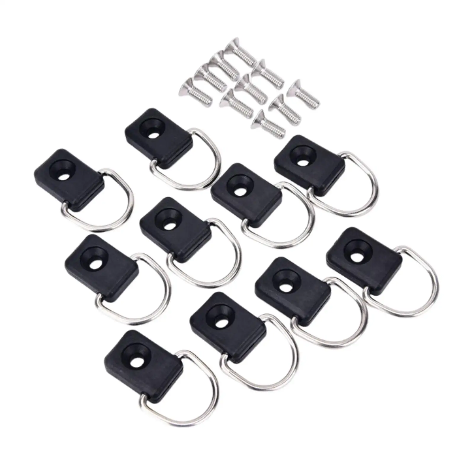 Kayak D Rings Easy Install Rope Buckle Portable with Screws Tie Down Loop for Fishing Boat Kayak Accessories Sailing Bungee Set