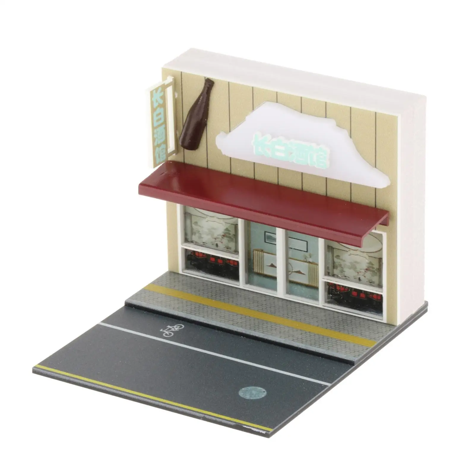 1:64 Diorama Model Assemble Diy Buildings Kits for Dollhouse Decoration Street Building Scene Props Micro Landscape Ornament