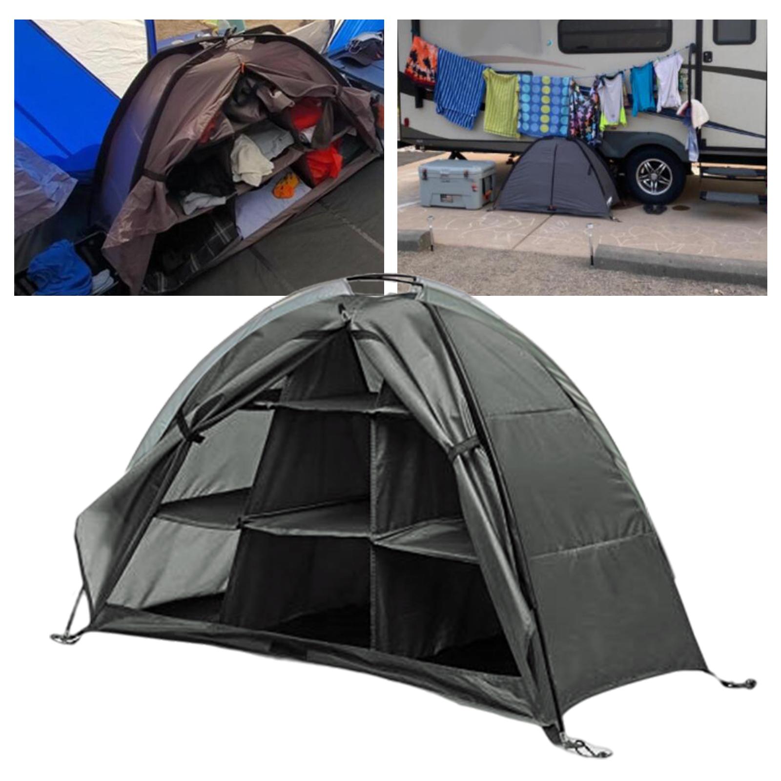 sapatos de acampamento organizador armazenamento prateleira dobrável rv tenda roupas organizador para viagem ao ar livre mochila caminhadas acessórios