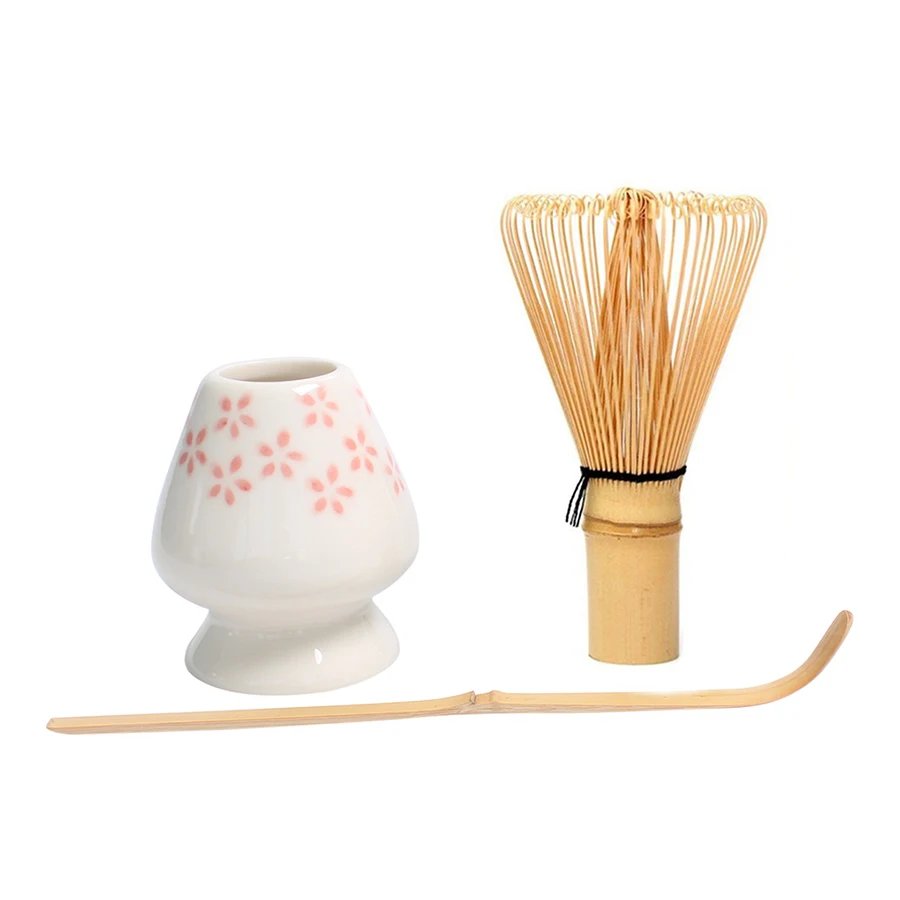 3-teiliges Matcha-Rührständer-Set (japanisches Bestellzubehör) inklusive 3 Löffeln und Teepinselhalter_voghion.com