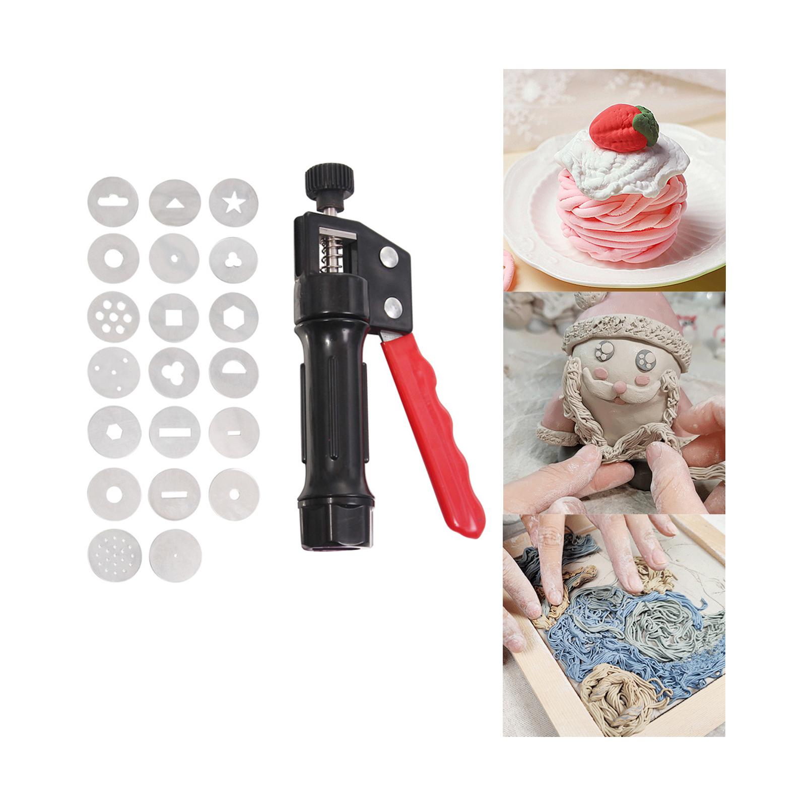 Soft Clay Extruder Crafts Different Discs Decorating Baking Modeling Hand-held for Polymer Clay DIY Clay Pottery Accessories