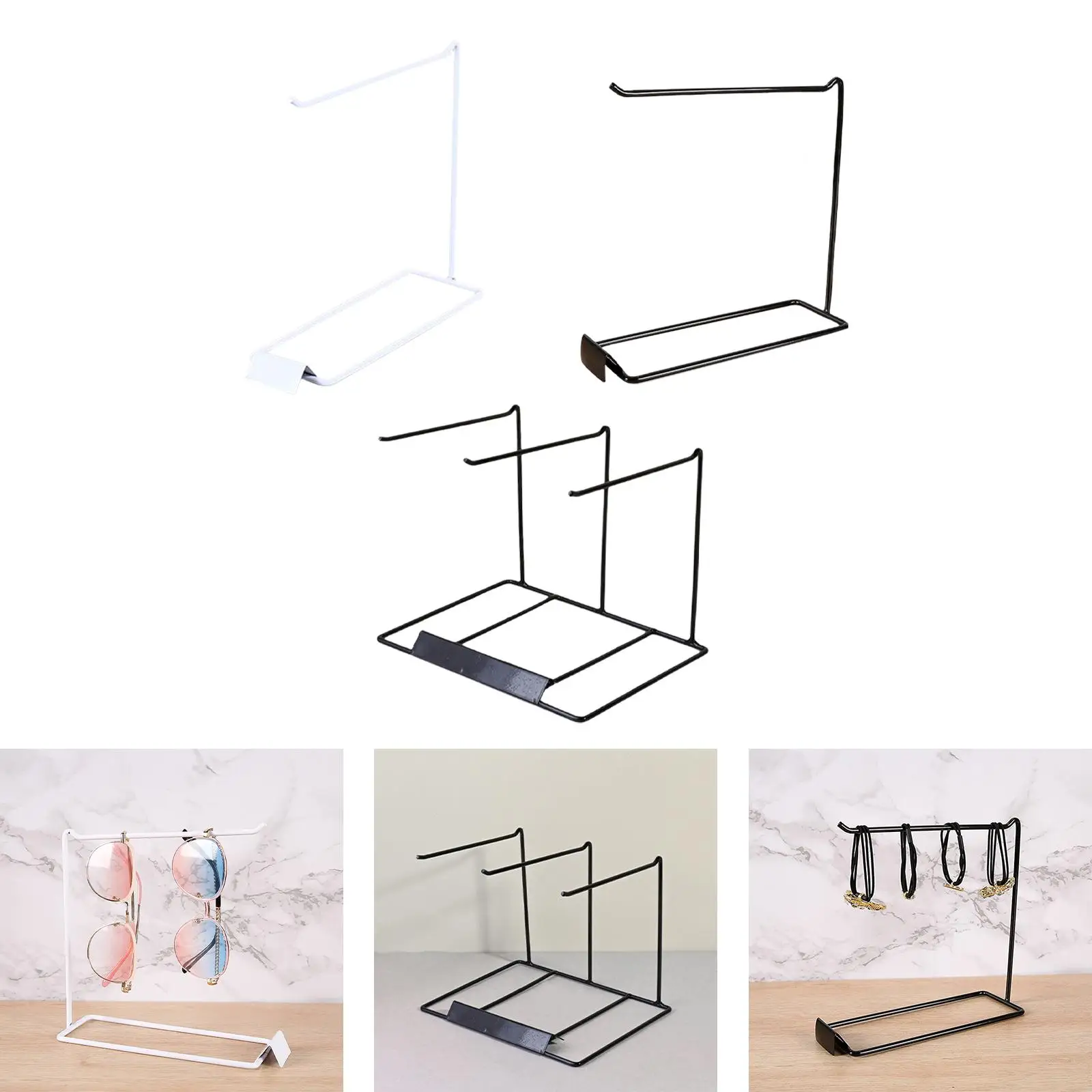 Countertop Jewelry Organizer Stand Free Standing Iron Hanging Display Holder Rack for Pendant Glasses Home Decor