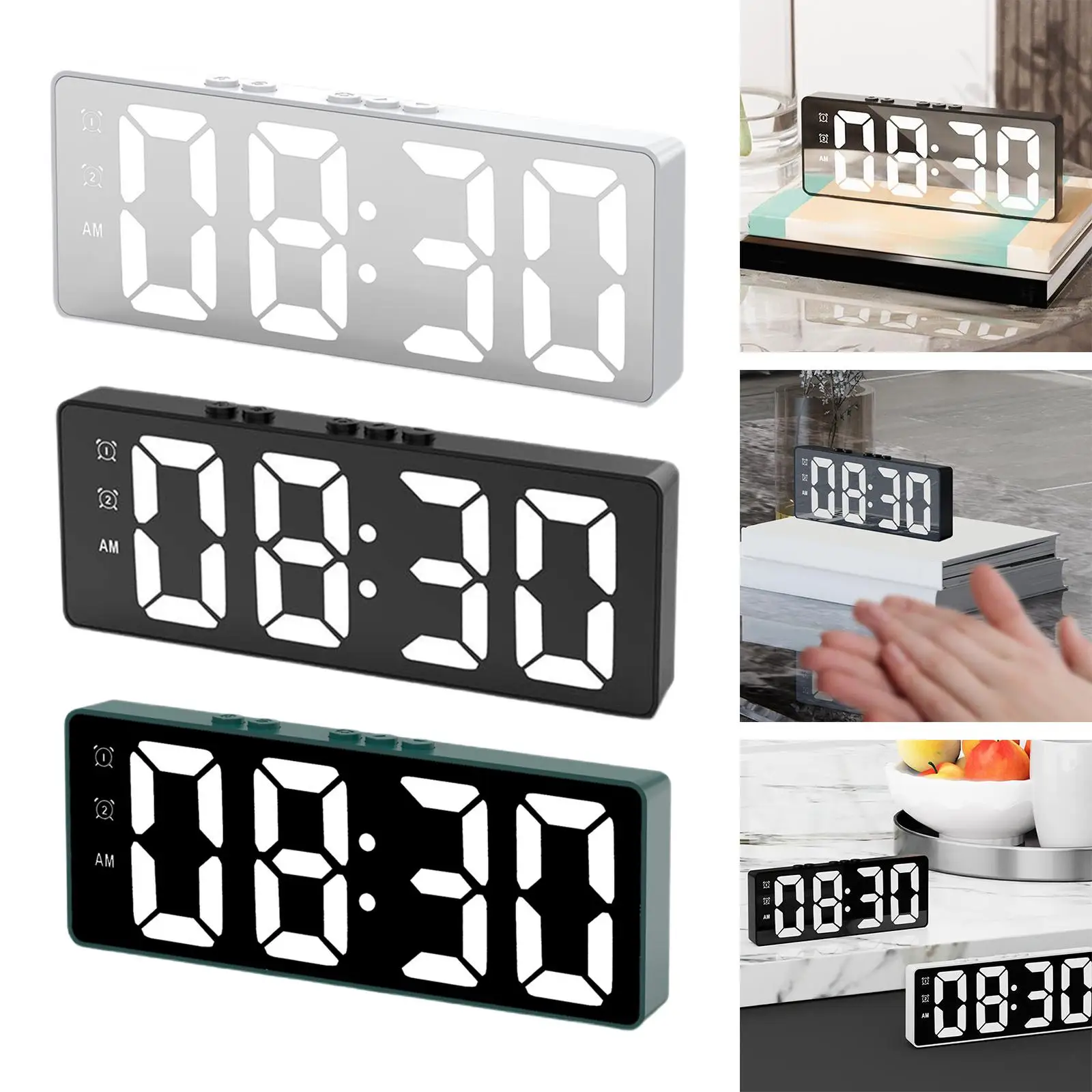 Electronic Clock Dual Alarm Clock Temperature Display for Office, Home, Gifts