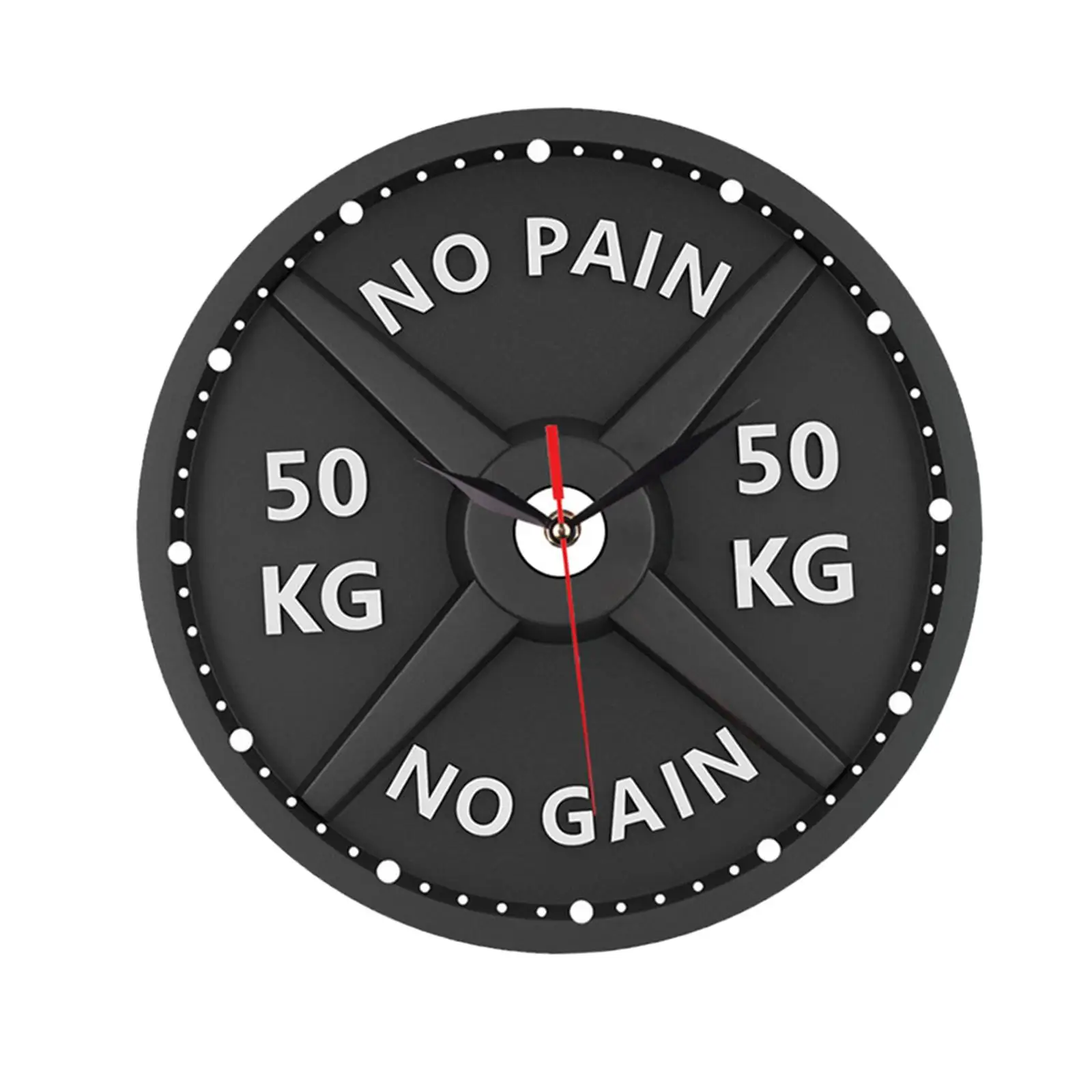 3D Wall Clock Stylish Non Ticking Modern 30cm Mute Ornament Decorative Clock for Gym Fitness Workout Weight Lifting Bodybuilding
