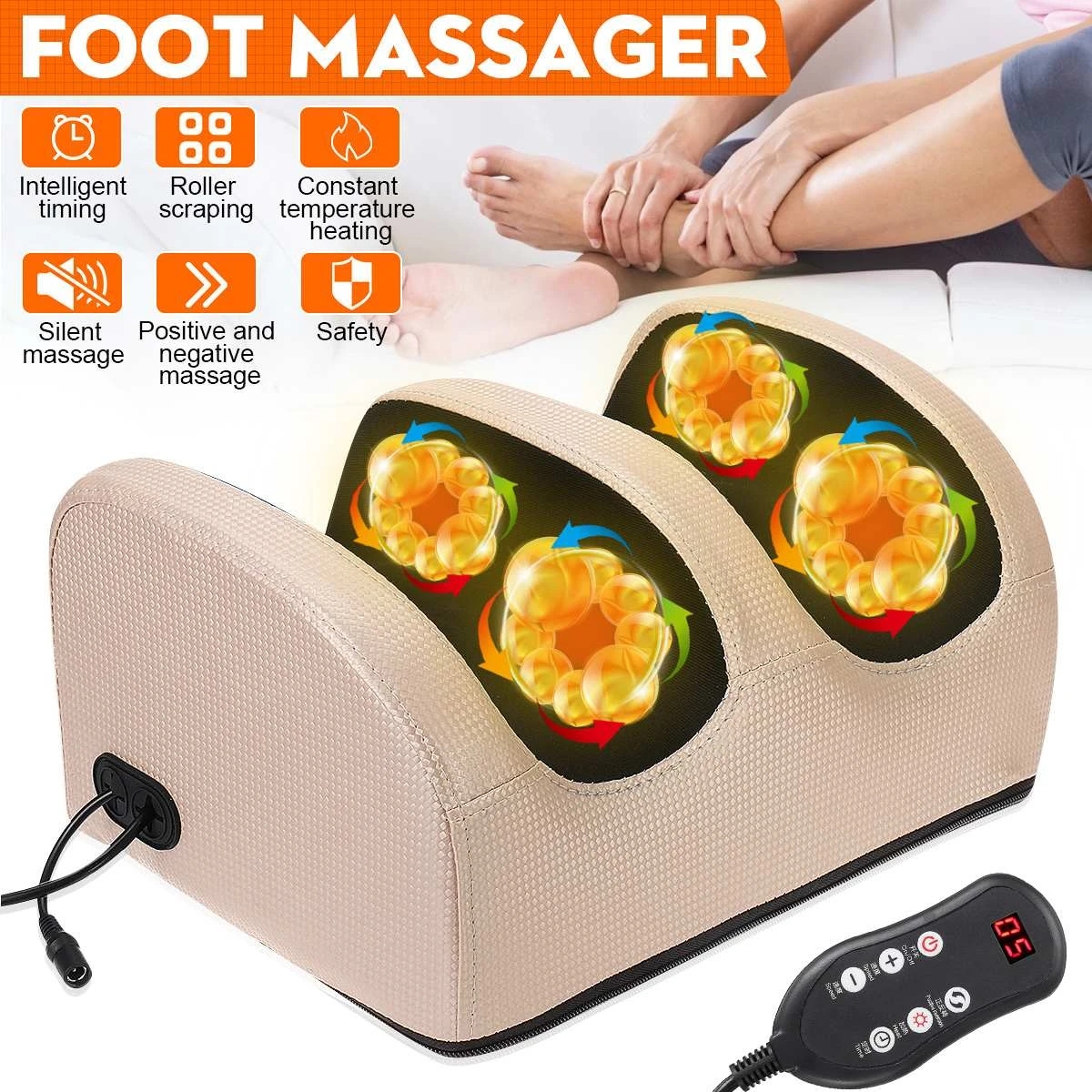 Best of Remote Control Electric Foot Massager Machine Heating Therapy Shiatsu Kneading Roller Vibrator Hot Compression Deep Muscles Gift Reviews & Tips