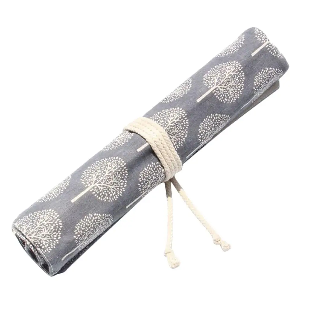 Chinese Style Roll-up Canvas Paint Brush Storage Case  Pouch Bag