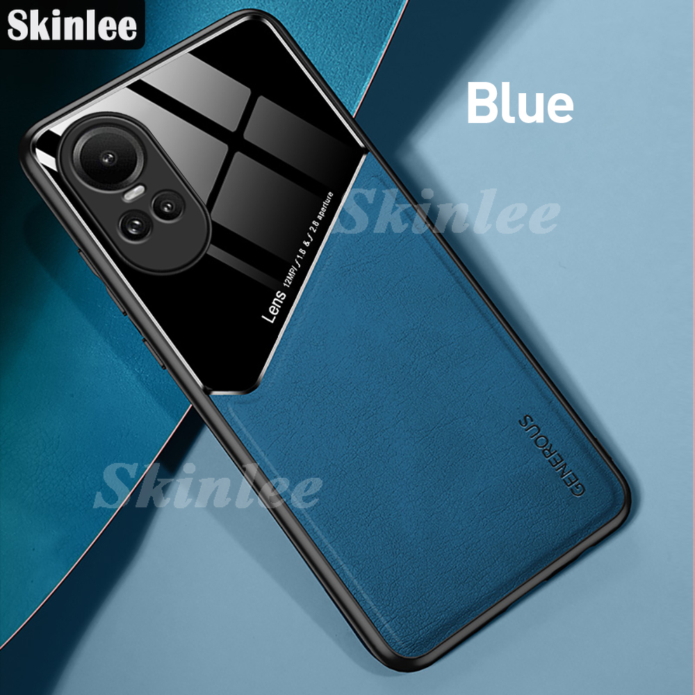 Кожаный магнитный чехол Skinlee для OPPO Reno 10 Pro, мягкая рамка,  оргстекло, слой, чехол для телефона Reno 10 Pro Plus | AliExpress