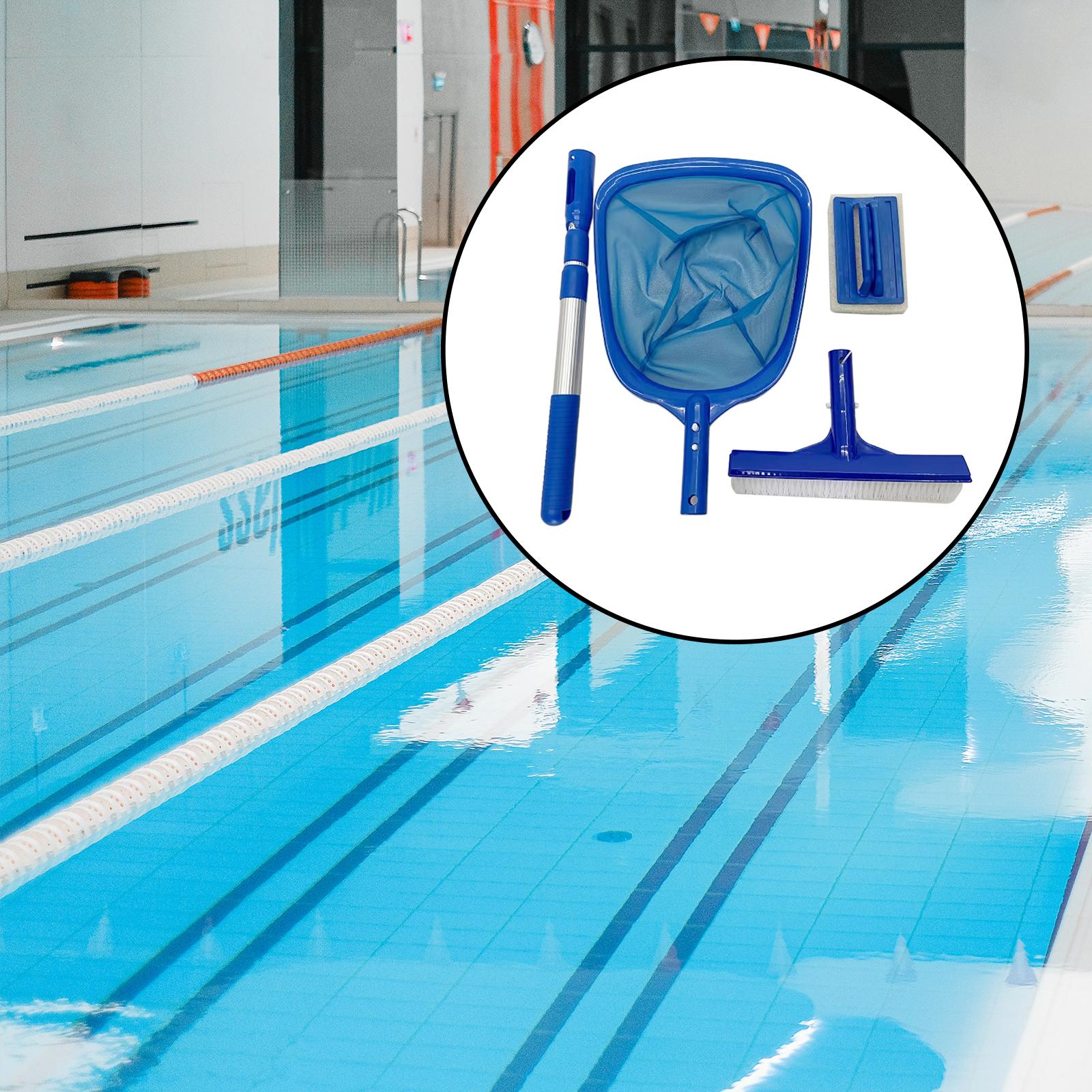 1 Set Reliable Swimming Pool Cleaning Net Telescopic Aluminum Rod Pool Net