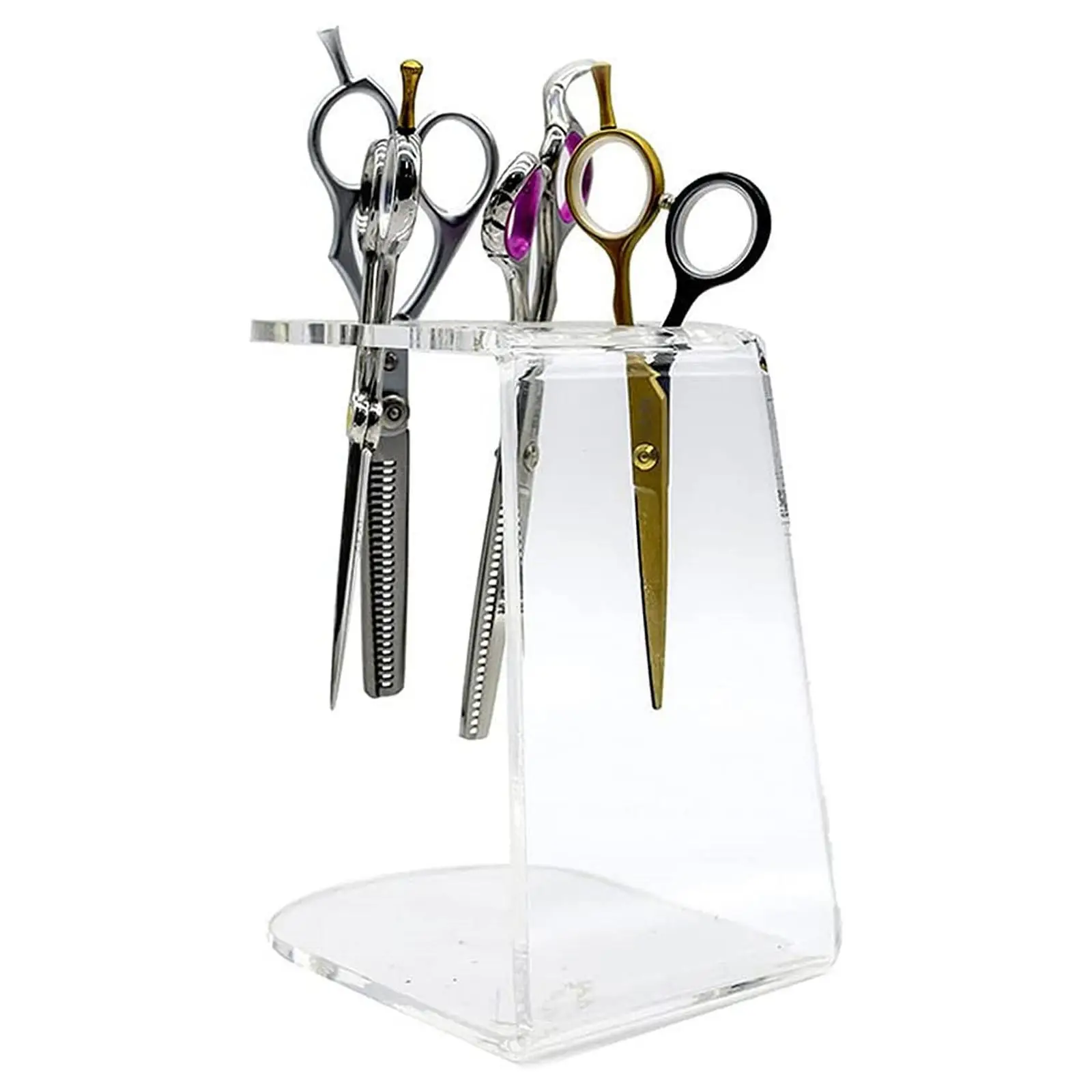 Scissors Stand 6 Holes Transparent Durable Barber Shear Holder for Salon