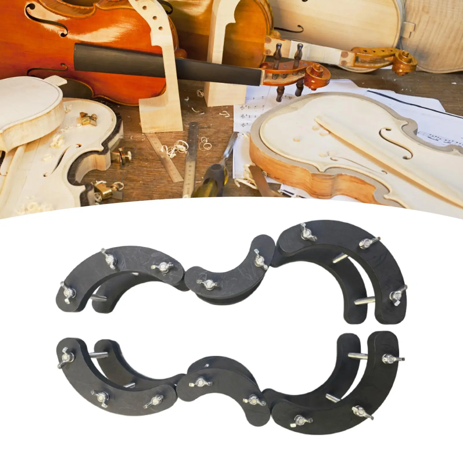 6x Cello Repair Tool Repair Violin Making Portable Luthier Top and Back Gluing Clamp for Fixing Viola Violin Maintenance
