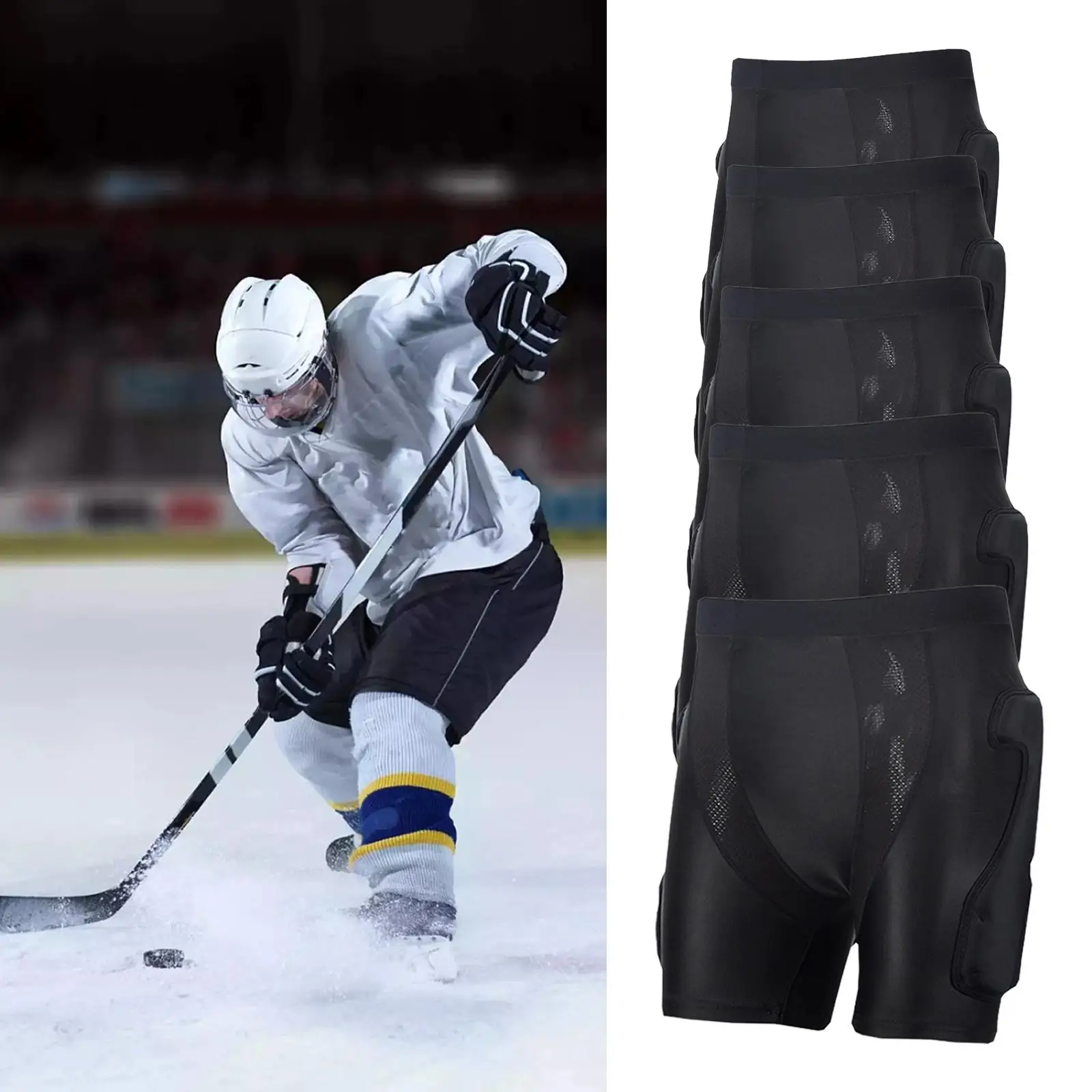 Protective Padded Shorts Skating Ski Hip Pad Protective Gear Pad Pants for Skate Riding Winter Sports Skiing Adults Teens