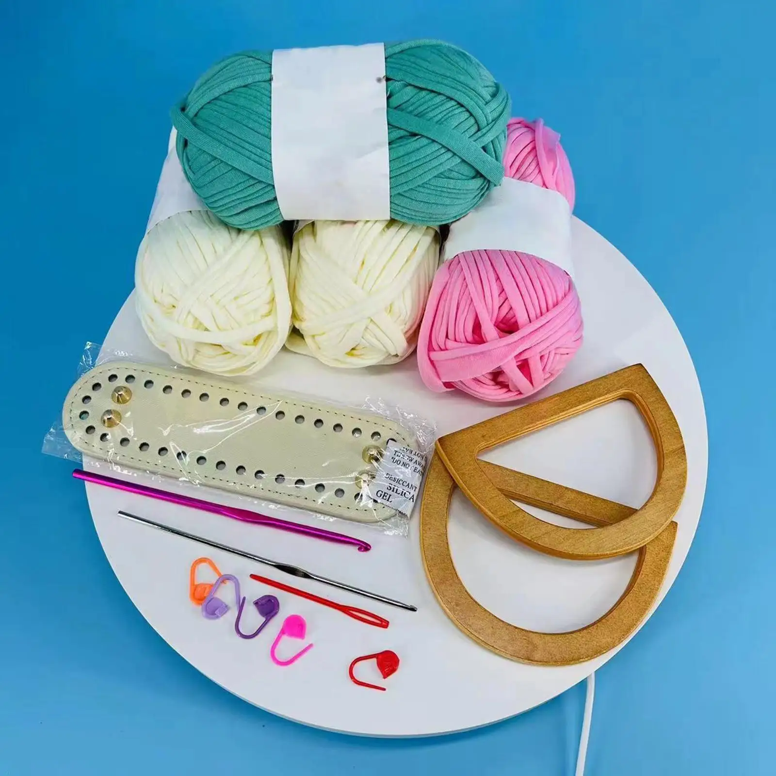 4 Rolls Weaving Thread Bag Making Crochet Hooks Hand Knitting for Handmade Bag Handbag Purse Carpet