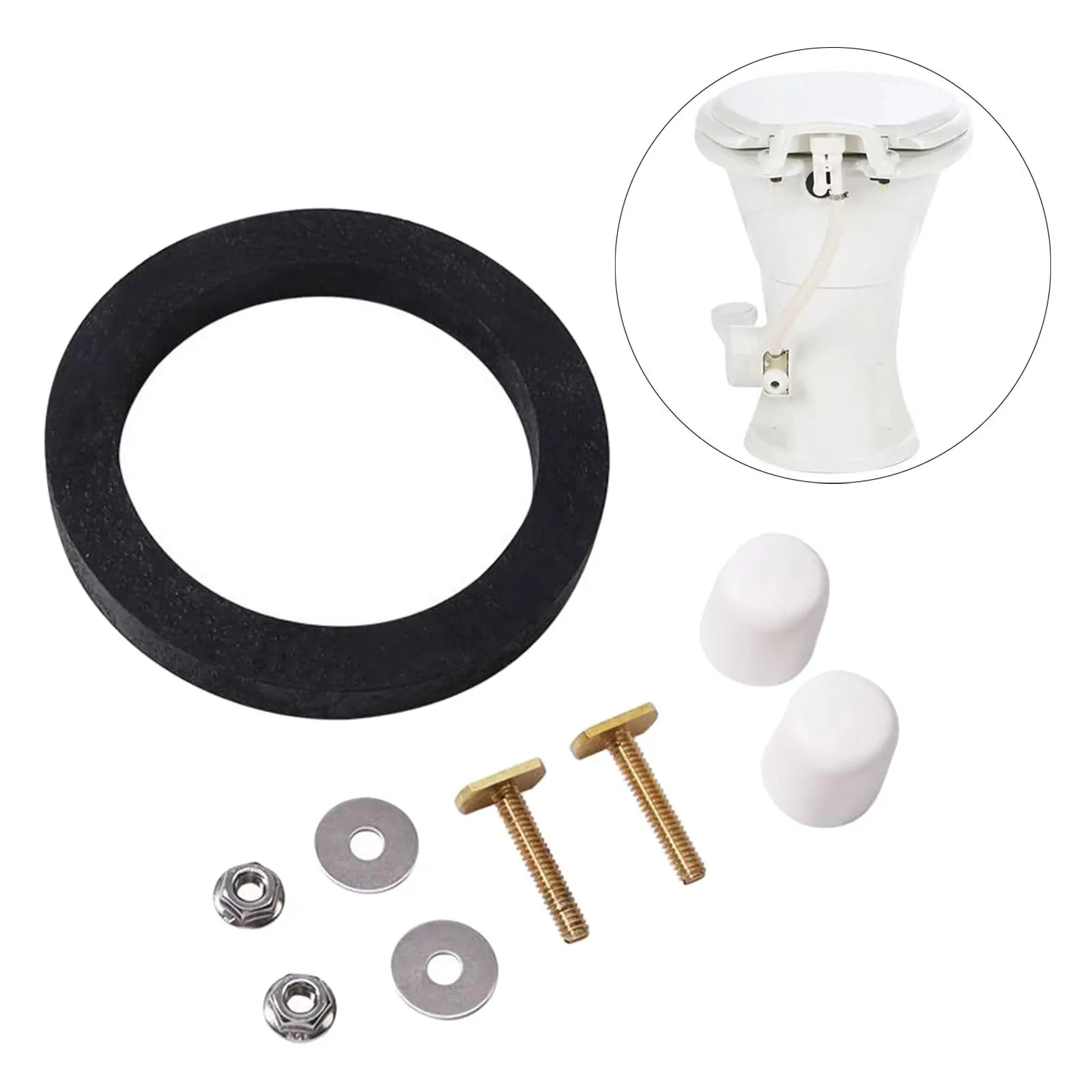 RV Toilet Seal Kit Mounting Hardware and Seal for Dometic 300 Series Toilet Accessory Easy Installation Stable Performance