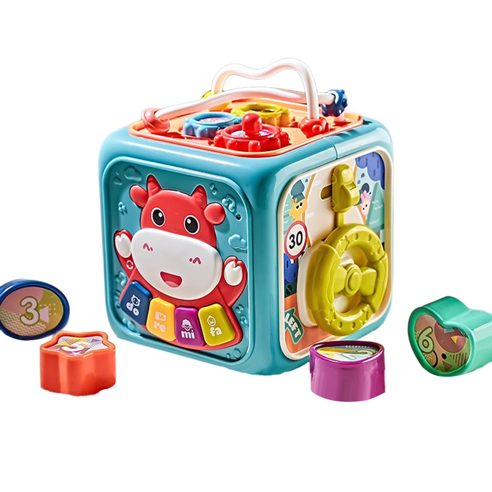 Baby Toy 6 in 1 Learning Puzzle Toy Activity Cube Toy for Birthday Gift Boys Girls 6 Month Old Baby Toys 12-18 Months