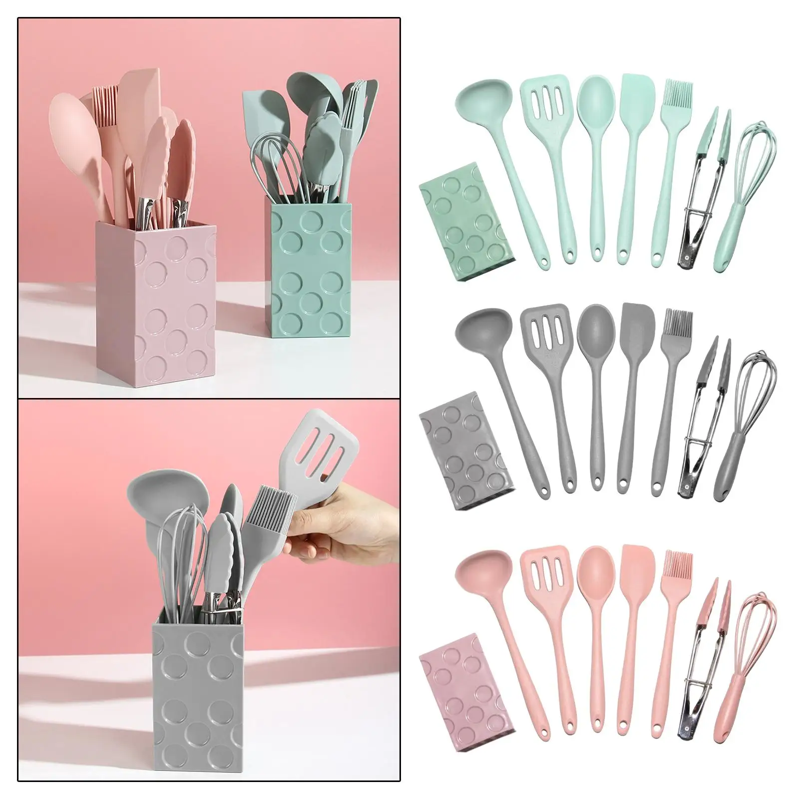 8Pcs Cooking Utensils Set Kitchenware Kitchen Tongs Soup Spoon for Household