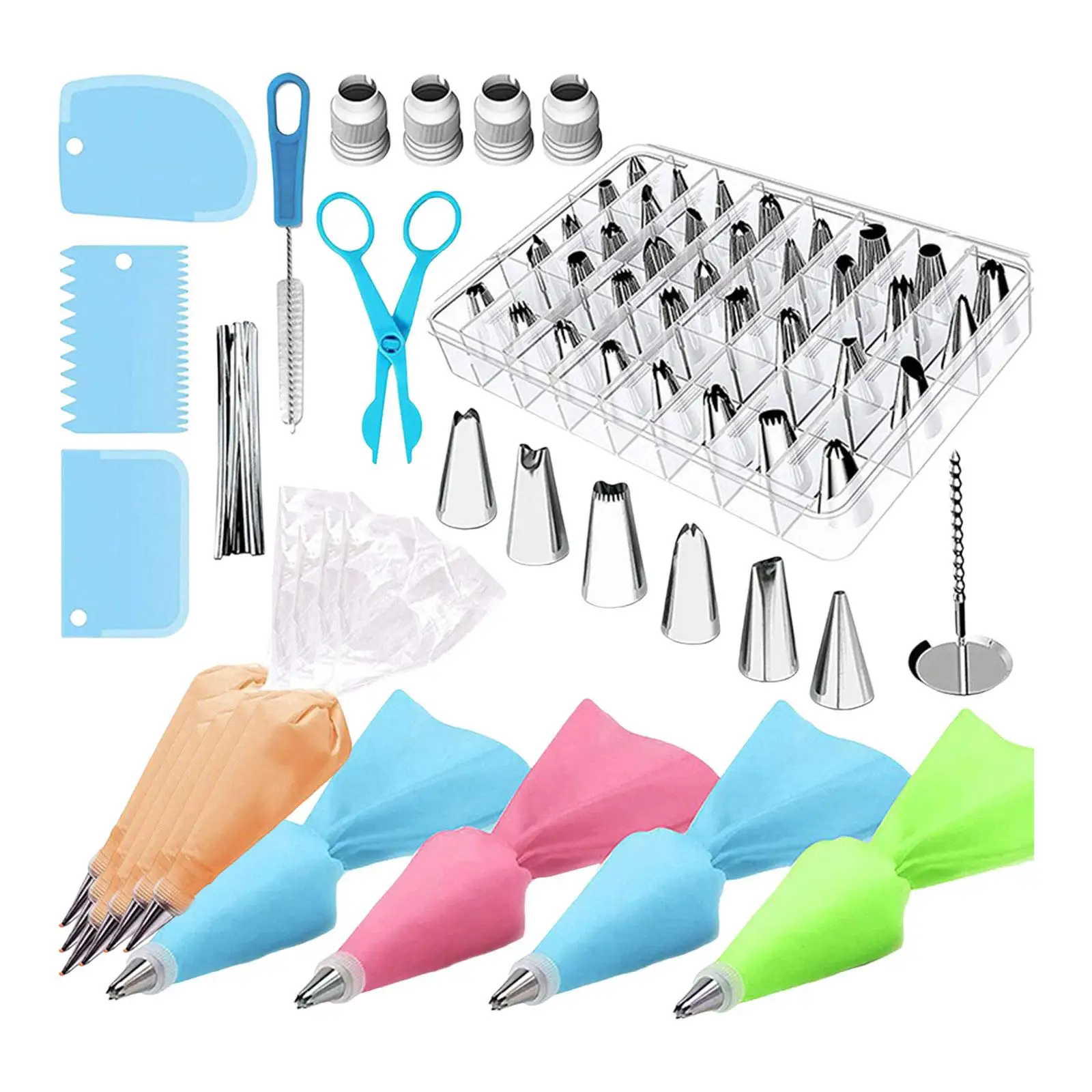 72x Cake Decorating Supplies Cookie Icing Cakes Cupcakes Baking Pastry Tools Cake Cream Frosting Tool Piping Bags and Tips Set