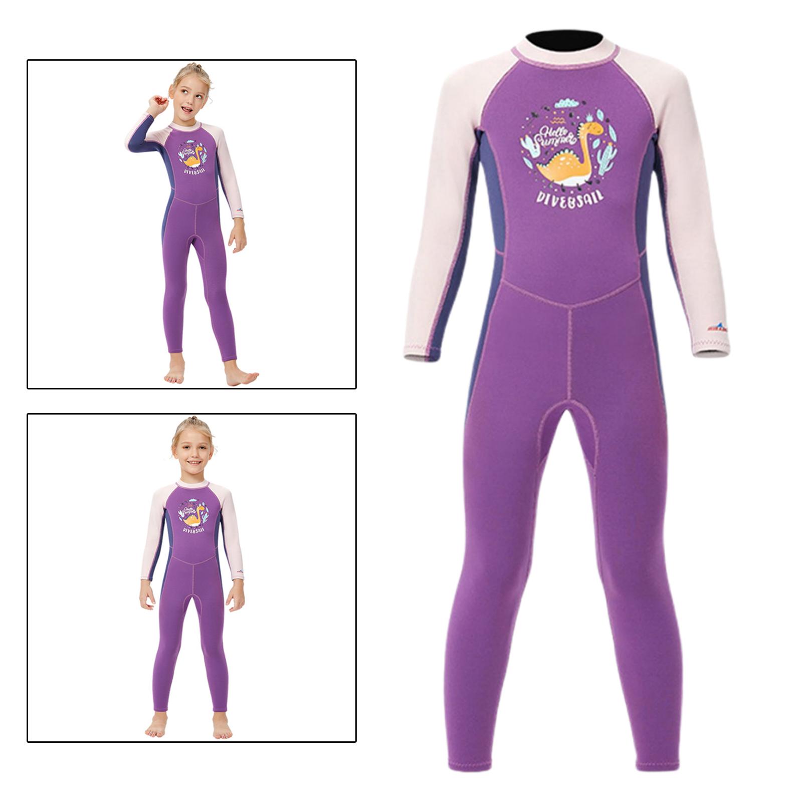Kids 2.5mm Wetsuit Warm Full Length Keep Warm UV Protection Kayak Back Zip Diving suits for Boys Girls Scuba Sports Toddlers