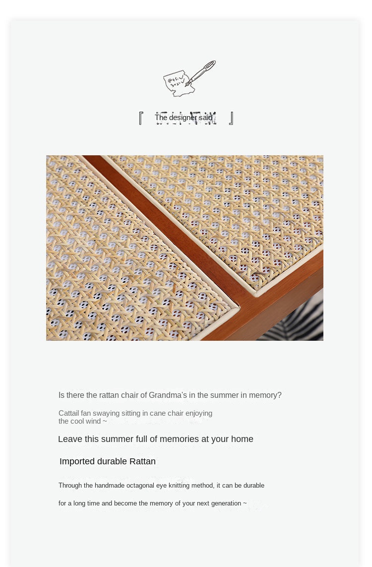 Description Picture 3 of itemWalnut Color Shoes Stool Nordic Solid Wood Rattan Woven Long Chair Living Room Furniture Home Porch Rectangle Retro Small Bench