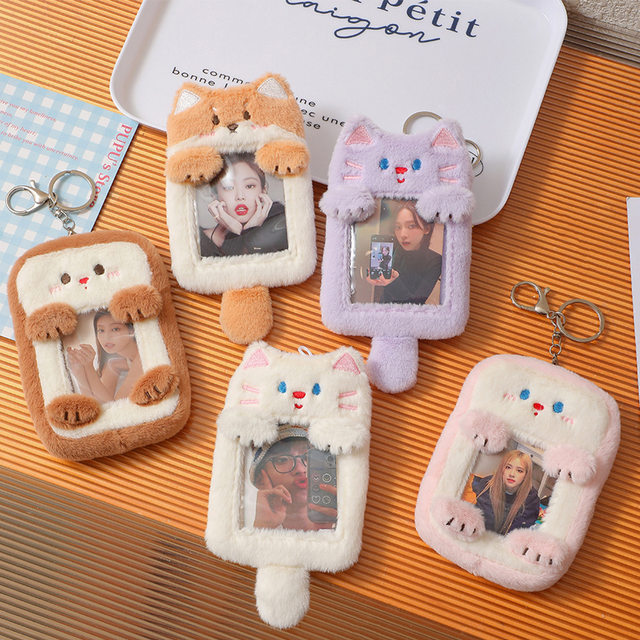 INS Transparent Plush Card Case Cartoon 3-inch Polaroid