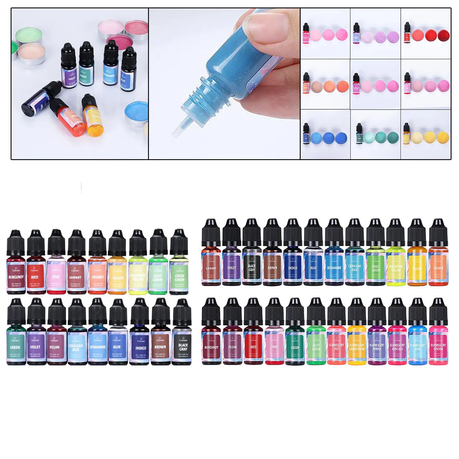 Candle Dye Liquid, Candle Color Dye Soap Coloring Candle Pigment 10ml Each