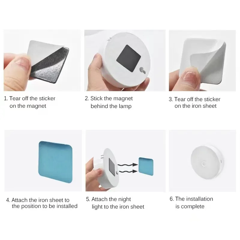 3Color Adjustable LED Night Light USB Rechargeable Night Lamp For Kitchen Cabinet Wardrobe Lamp Staircase Wireless Closet Light