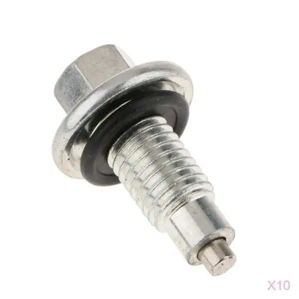 10X M12x1.75 Metal Magnetic Engine Oil Pan Drain Bolt Screw for   