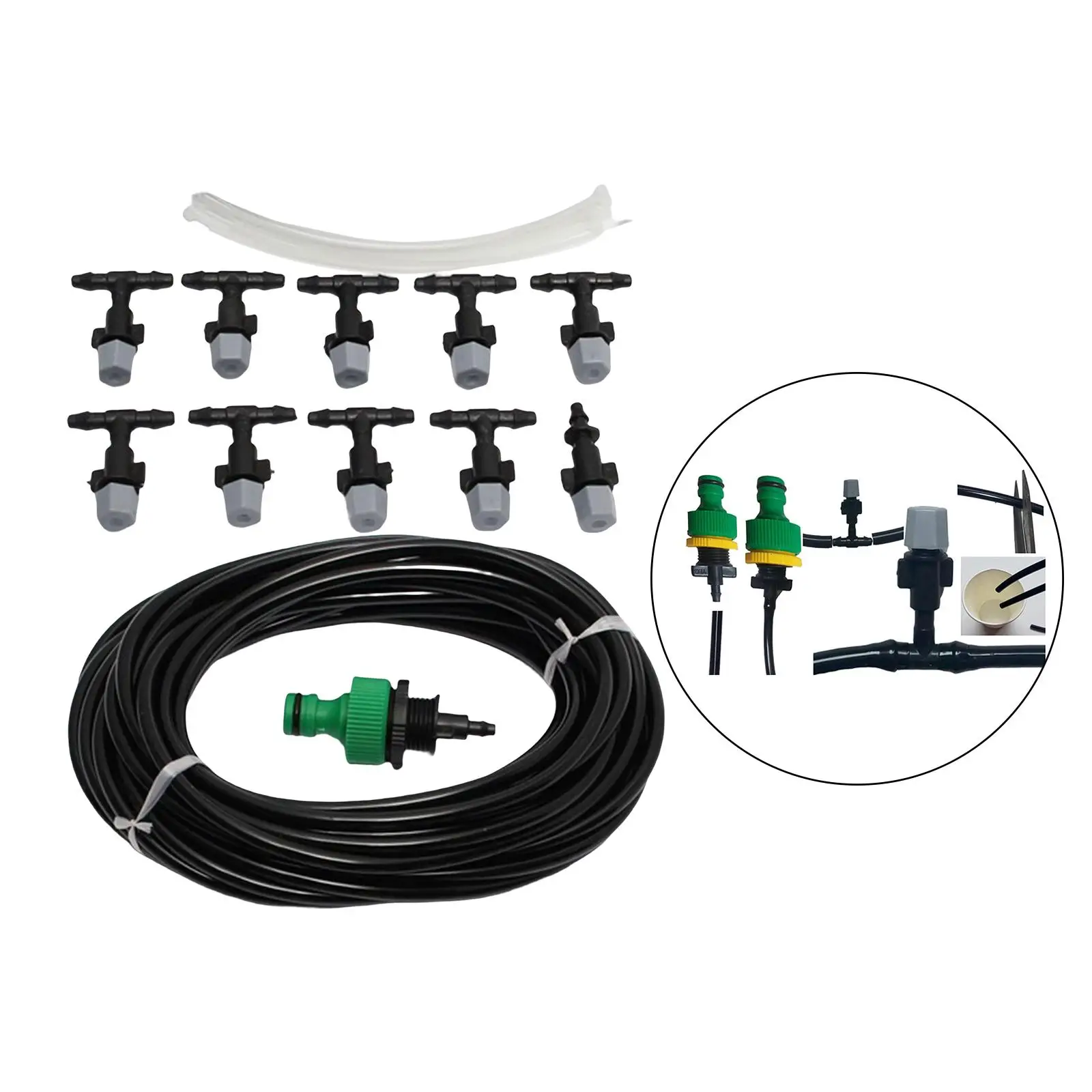 Water Mister Nozzles Nozzle Set Garden Supplies Easy to Install Detachable Water Misting Cooling System for Greenhouse Summer