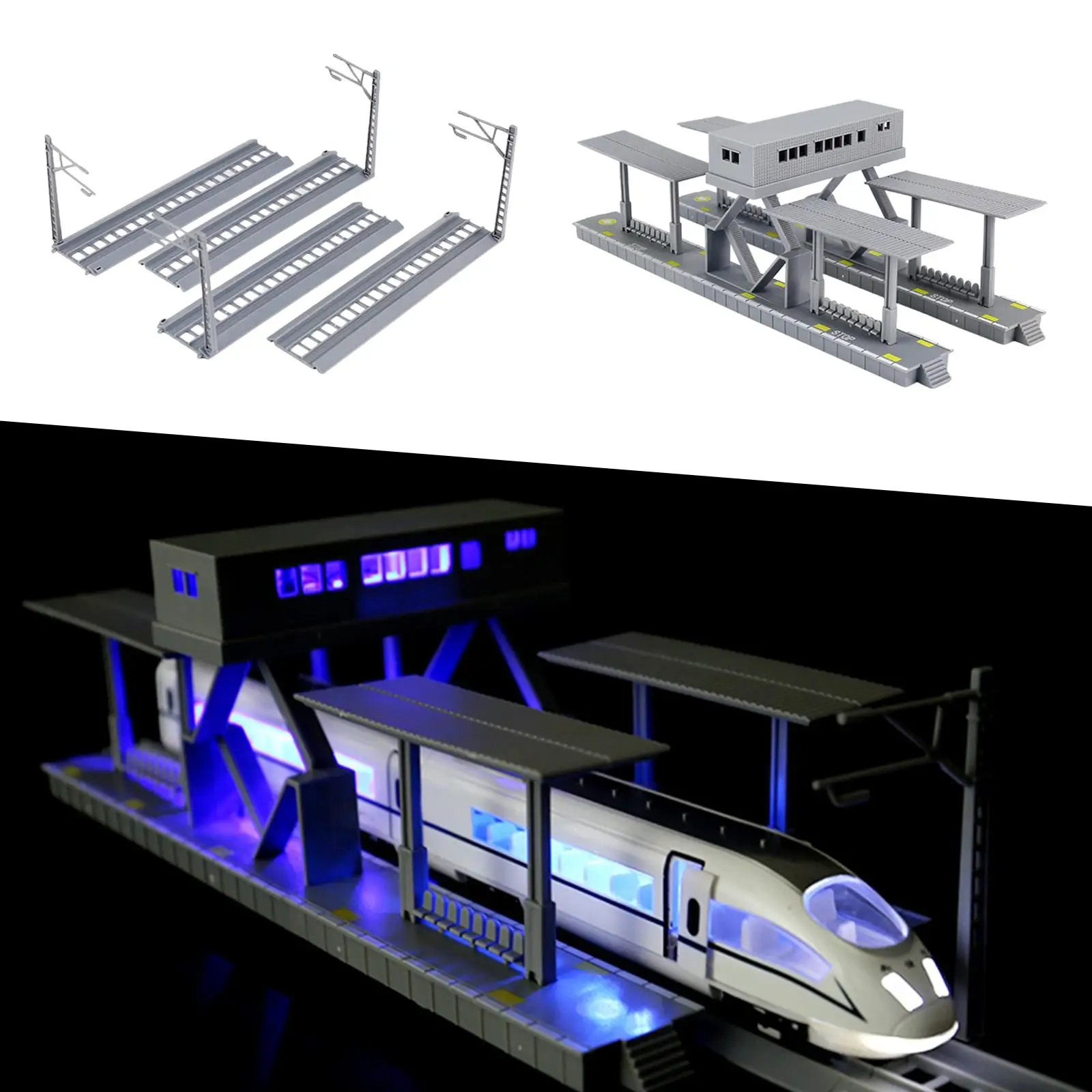 Train Track Rail Model Station Platform for HO Scale
