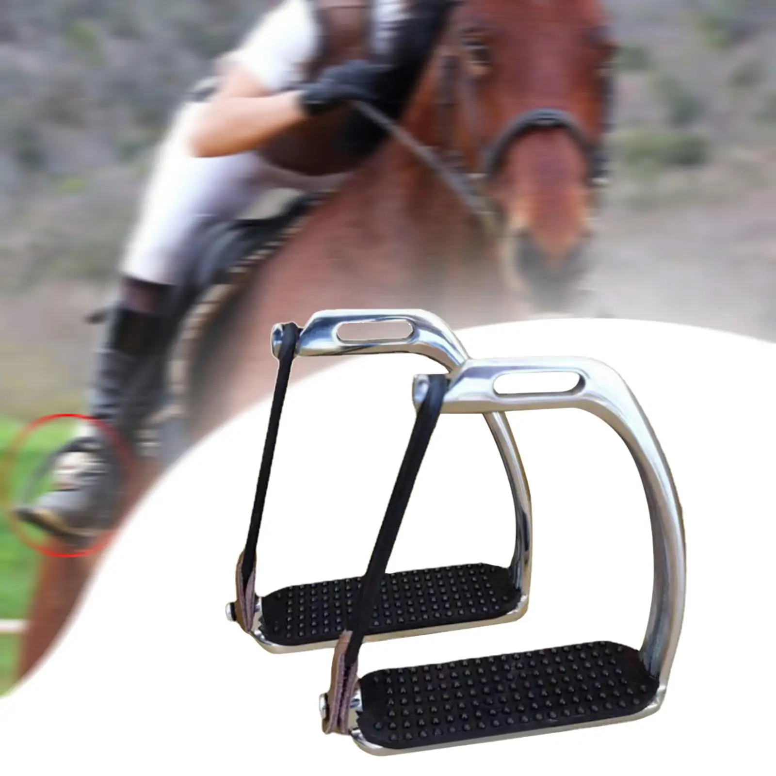 2Pcs Horse Riding Stirrups Stainless Steel Heavy Duty Durable Hose Saddle Safety