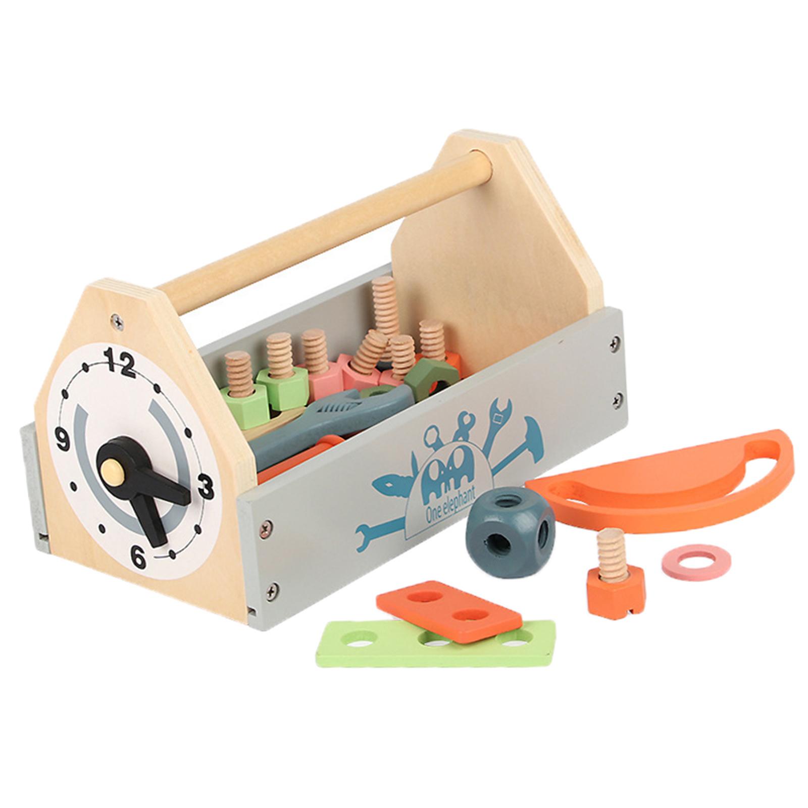 Wooden Screw Block Toy Kids Wooden Manipulative with Screws & Screwdriver-Fun Fine Motor Development Activity for Boys & Girls