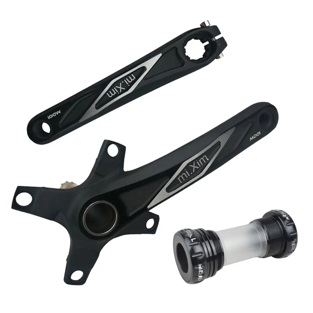  Bike Crankset, Aluminum Crank Sprocket and Bottom Bracket Kit 0mm, BCD 104