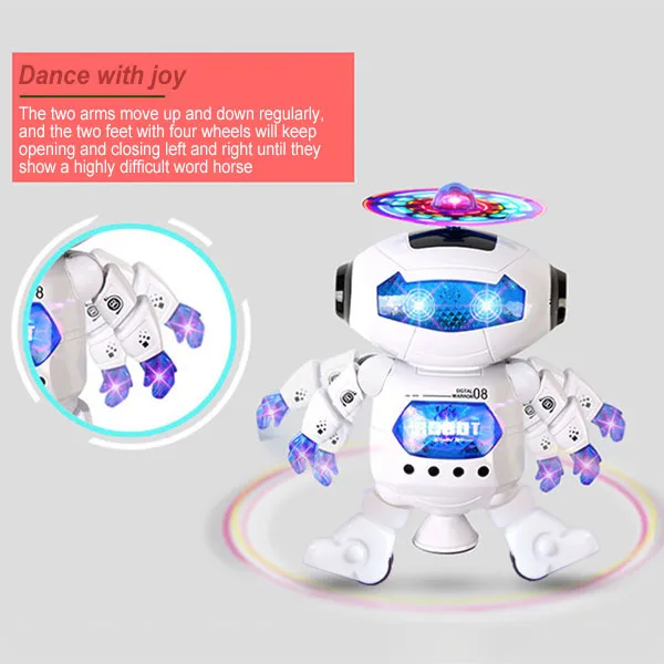 Butwevi Robots rotatifs de musique lumineuse de cadeaux de robot