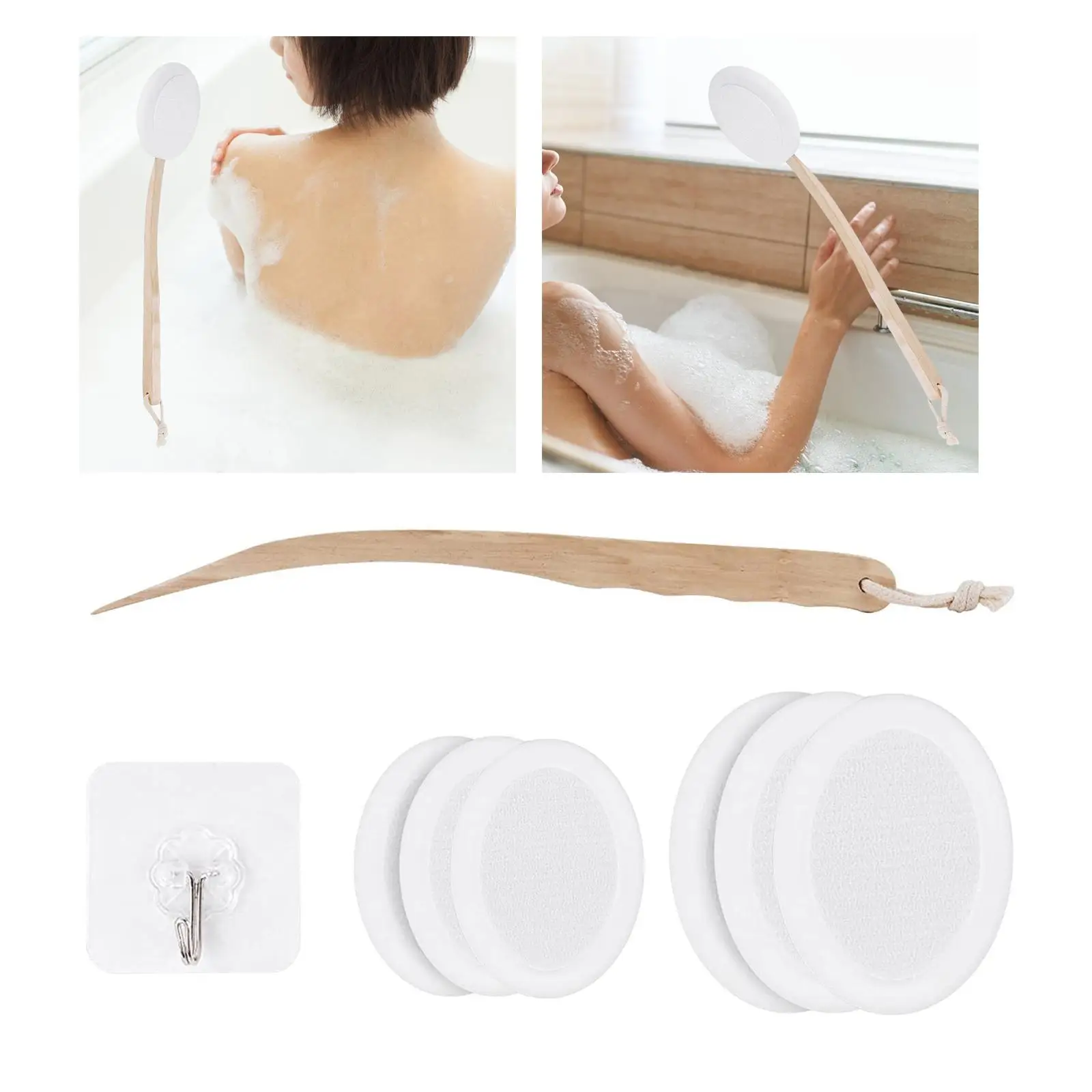 Long Handle Back Scrubber Brushing Body Cleaning Tool Bath Brush for Shower