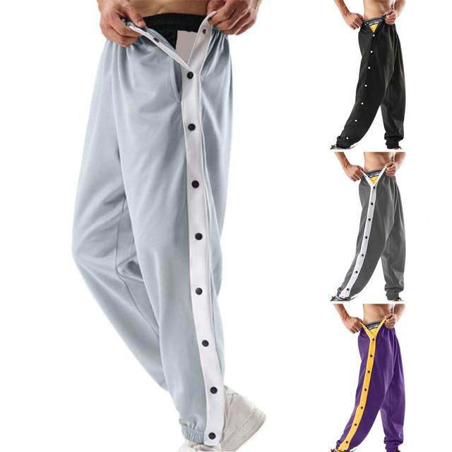 Pantalon De Jogging Homme PINSPARK Avec Boutons-pression Latéraux - Tissu Stretch, Poches Profondes - Pour Sport, Yoga, Récupération