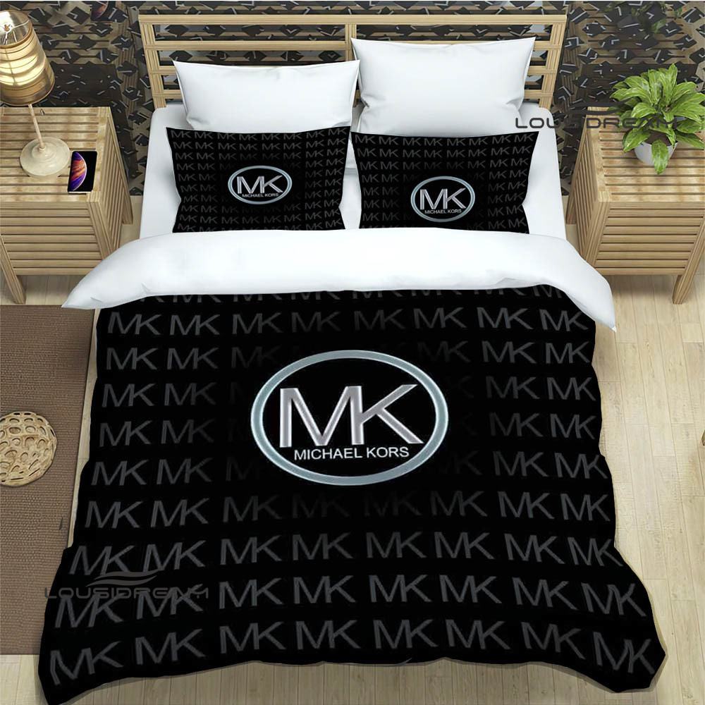 M-Michael-Kors logo printed Bedding Sets exquisite supplies set duvet cover bed comforter set bedding set luxury birthday gift