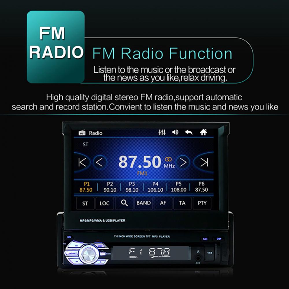 9601 7-дюймовый автомобильный Bluetooth AM FM Радио Аудио Видео MP5 плеер с  камерой заднего вида RDS реверсивная универсальная навигация Автомобильный  плеер | AliExpress