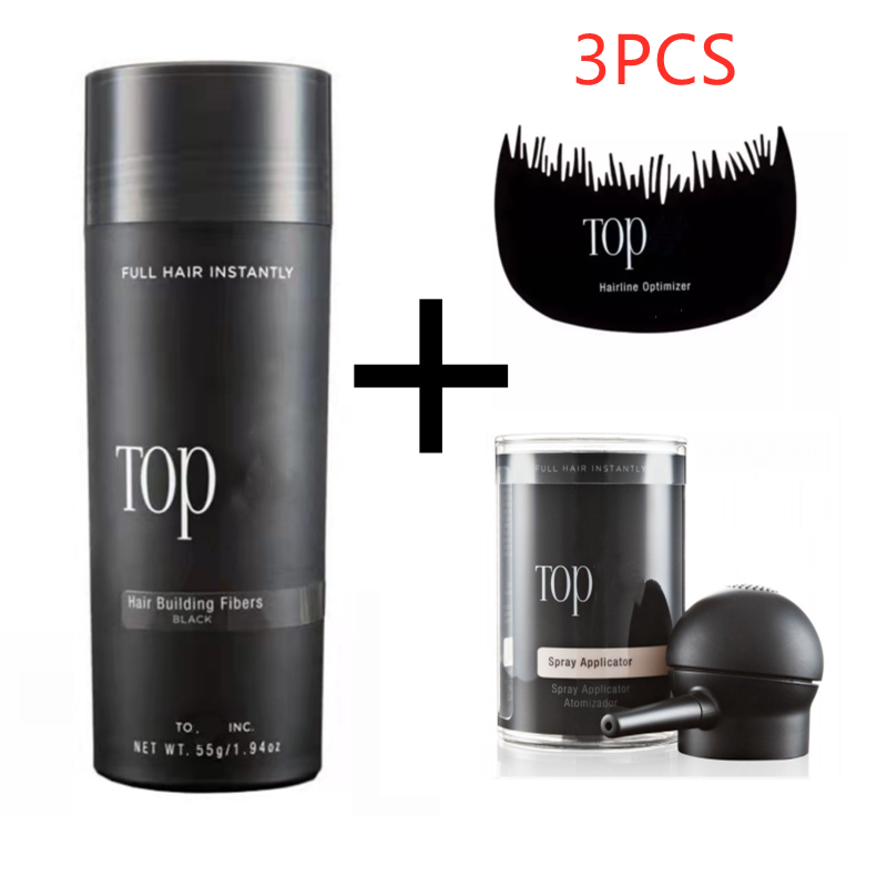 Best of 3pcs Hair Building Fiber Applicator Spray Instant Salon Hair Treatment Keratin Powders Hair Regrowth Fiber Thickening 9 Color Reviews & Tips