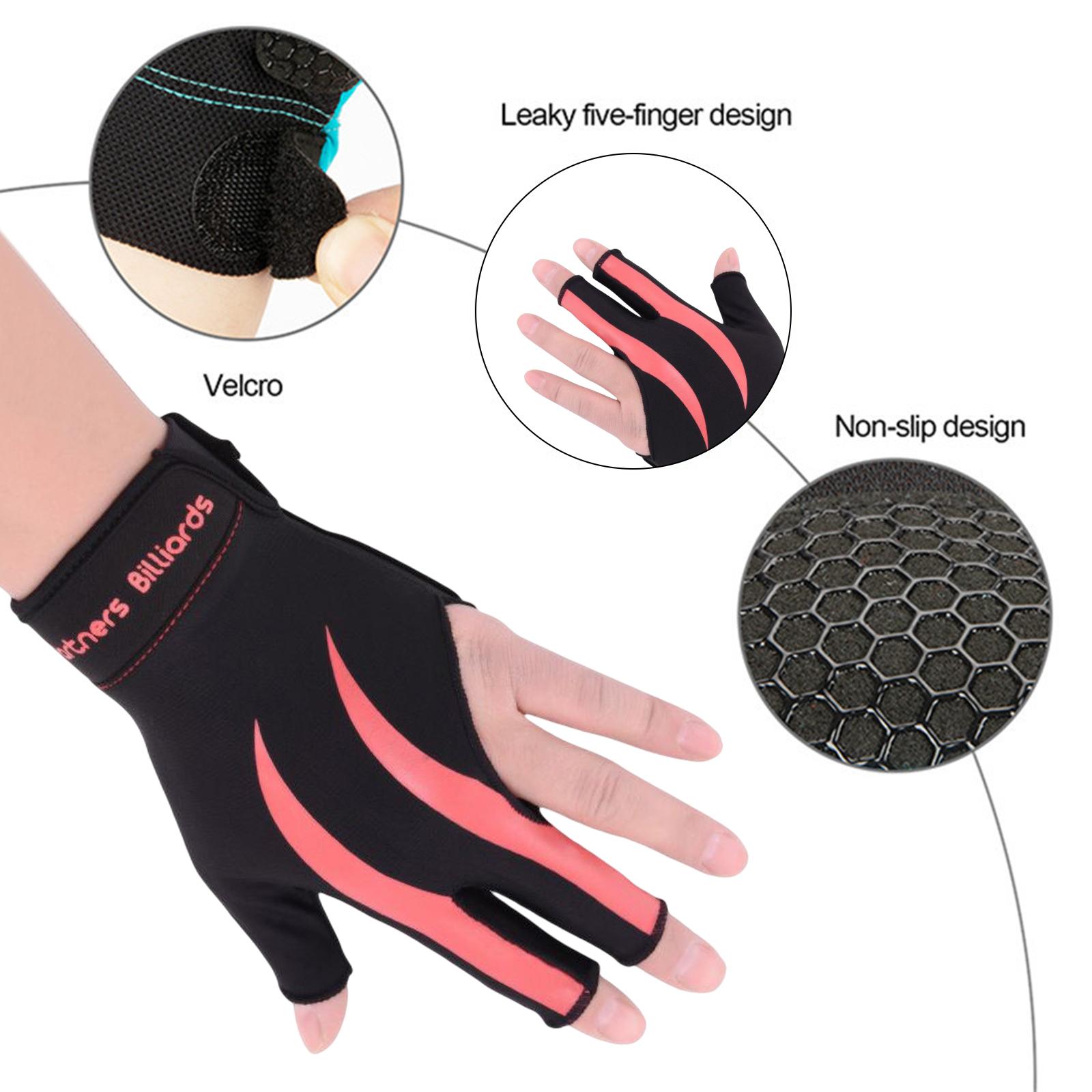 Left Bridge Hand Snooker Billiard Glove Elastic with Anti Skid Pad Quick Dry Unisex Adults Billiard Glove Handwear Universal