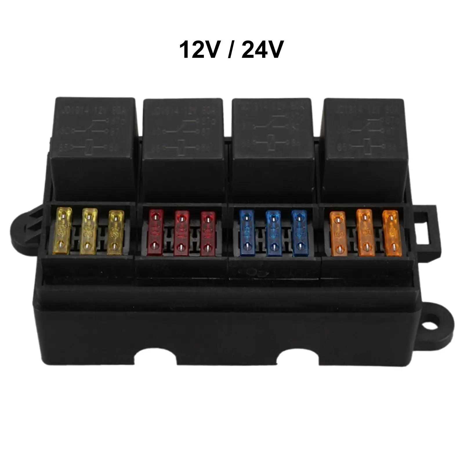 Automotive Car 12 Way Blade Fuse Holder Box with Spade Terminals Replacement