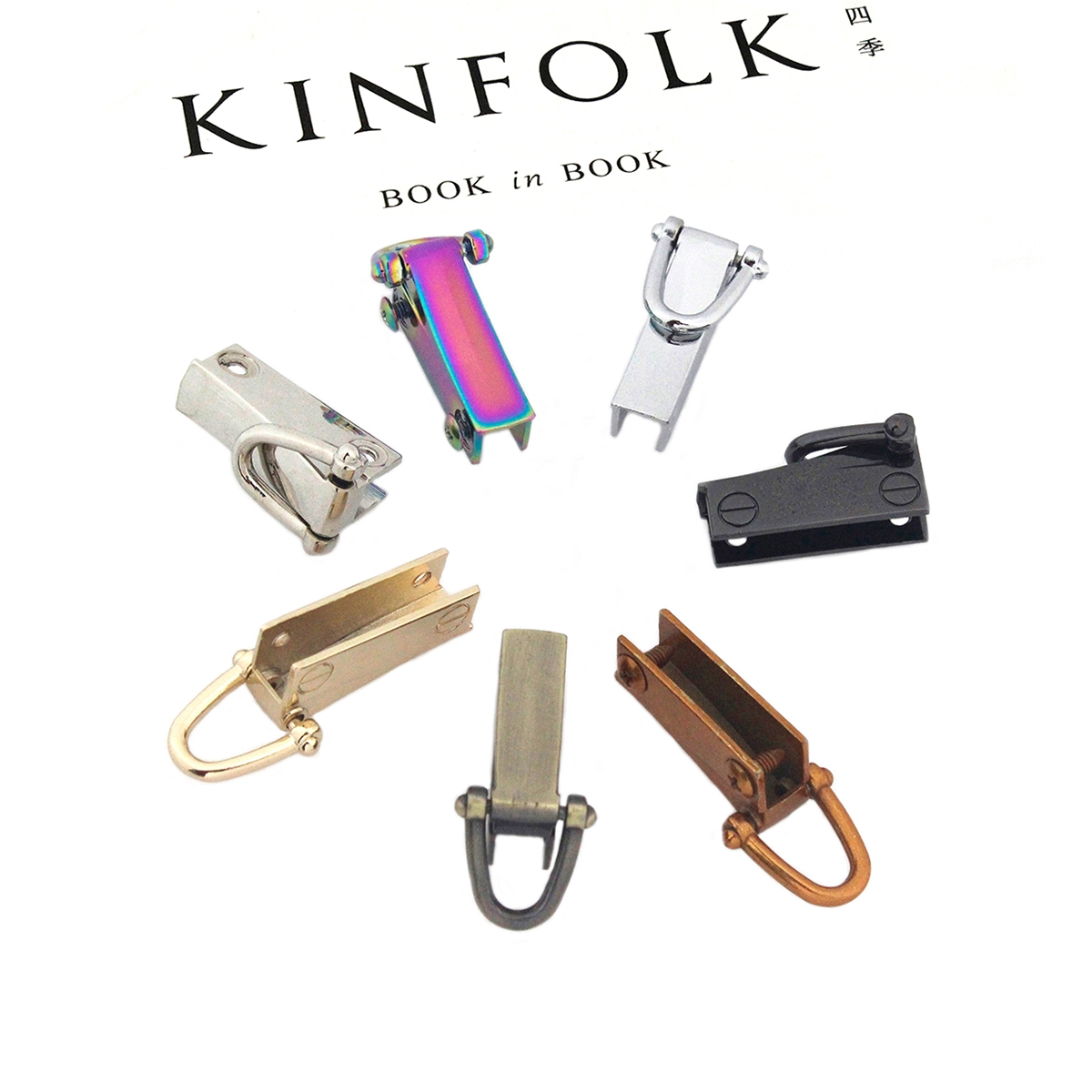2 Stück Metalltasche Seitandanker Zwickel Kleiderbügel Klemmen Tasche Seitenkante Ankerverbindungs-Hardware mit D-Ringen für Tasche Geldbörse Riemen – Detail 2