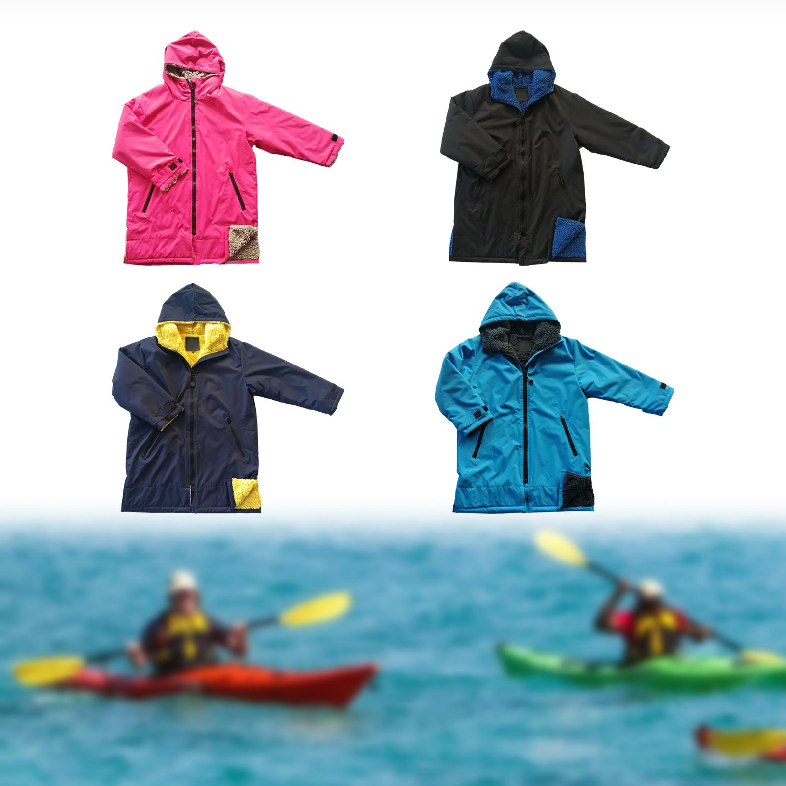 Surf Swim Parka Poncho Coat Jacket with Inner Pocket Suit Bathrobe Anorak Thermal Kids Changing Robe for Outdoor Sports Beach