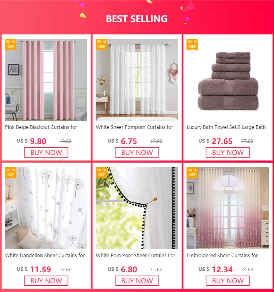 Modern White Chiffon Tulle Curtains for Living Room Bedroom, Solid Color Window Treatment Drapes for kitchen Sheer Curtain Panel
