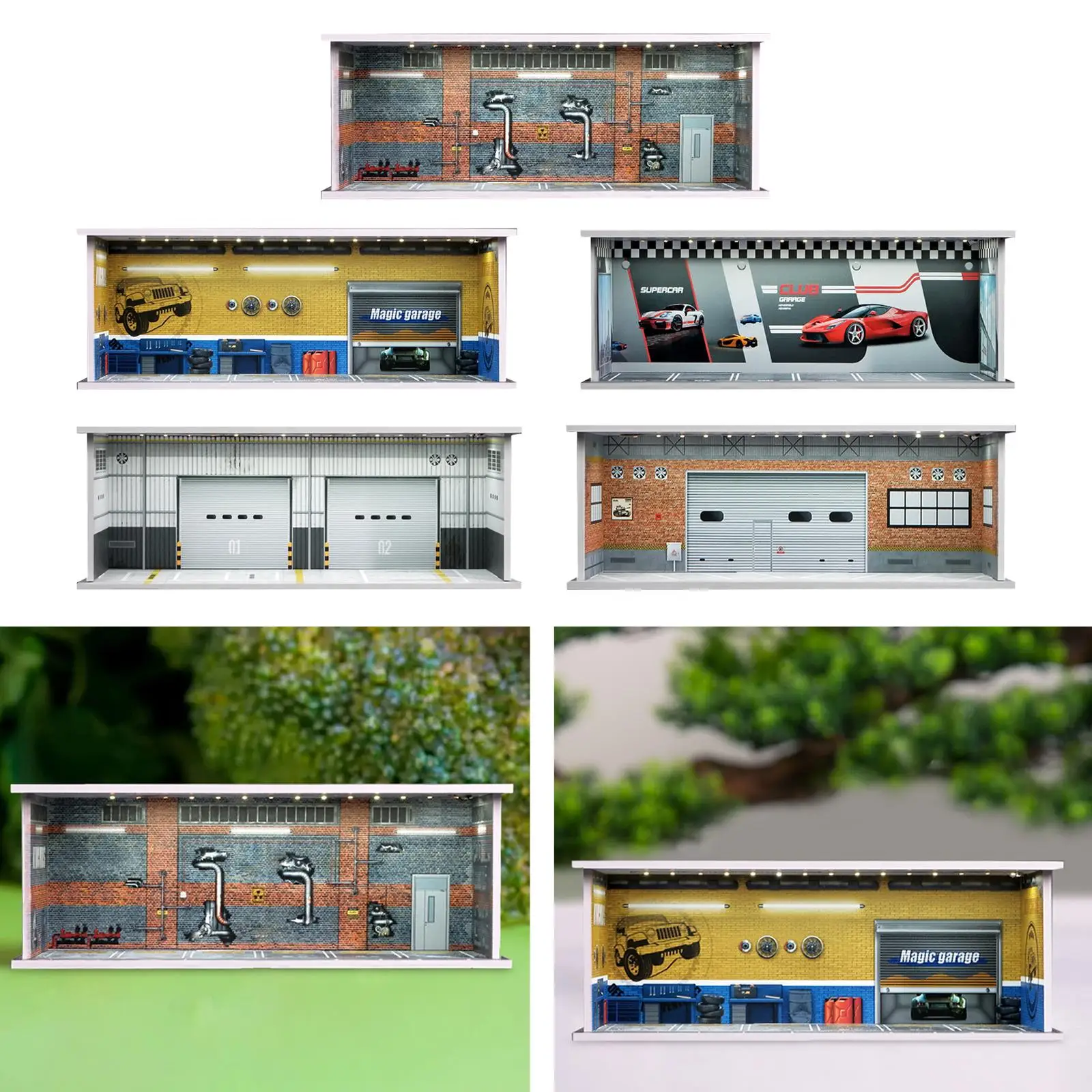 1/64 Parking Lot Scene Display Case Protection Collection Diecast Car Garage