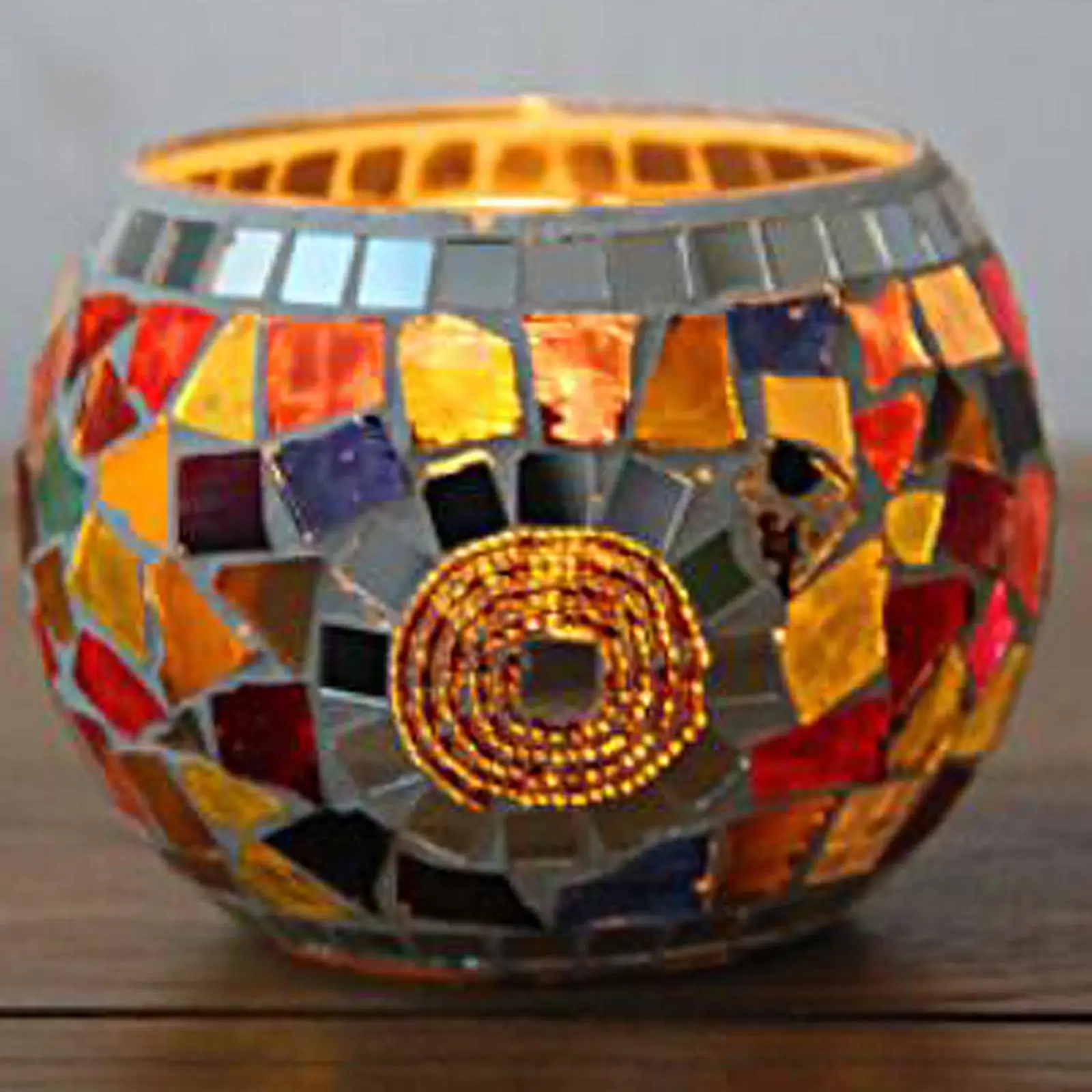 European Mosaic Glass Tea Light Holder Romantic Glass Candle Holder for ,  for Flame Candle, LED Candles Tea Light, 